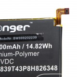 VHBW Mobiltelefon akkumulátor a ZTE Li3839T43P8H826348-hoz - 3900 mAh 3,8 V Li-polimer - Okostelefon akkumulátor