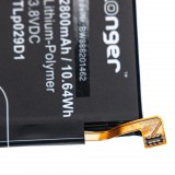 VHBW Mobiltelefon akkumulátor Alcatel TLp029D1-hez - 2800 mAh 3,8 V Li-polimer