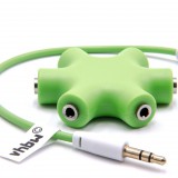 VHBW Multi Audio Splitter 5-utas AUX, 3,5 mm-es Audio, Zöld