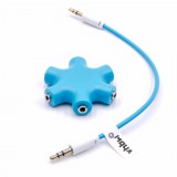 VHBW Multi Audio Splitter 5-utas AUX, Kék, 3,5 mm