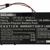 VHBW Notebook akkumulátor Acer KT.00205.008, AP16L8J, KT.00205.002, AP16L5J - 4800mAh 7,5V Li-polymer