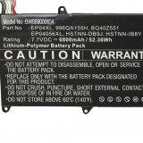 VHBW Notebook akkumulátor HP 996QA155H, BQ40Z551, EP04056XL, EP04XL - 6800 mAh 7,7 V Li-polymer