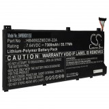 VHBW Notebook akkumulátor Huawei HB4692Z9ECW-22A - 7300 mAh 7,64 V Li-polimer, fekete