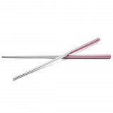 VHBW Rozsdamentes acél evőpálcika készlet, rózsaszín-ezüst, 23 cm, újrafelhasználható (1 pár)