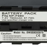 VHBW Sony NP-F970, NP-F960, NP-F950, NP-F930 akkumulátor - 7800 mAh, 7,4 V, Li-Ion, USB C aljzattal