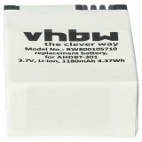 VHBW Videokamera elem GoPro AHDBT-201-hez - 1180 mAh 3,7 V Li-polimer