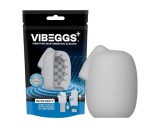 VIBEGGS Blow Misty - vibrációs tojás maszturbátor (fehér)