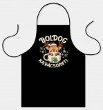 Vicces fekete kötény, Boldog karácsonyt, szarvas bögrében