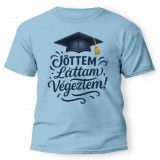 Vicces póló több színben, Jöttem, láttam, végeztem, ballagási ajándék