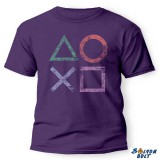 Vicces póló több színben, Playstation gombok
