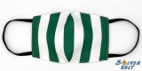 Vicces szájmaszk, drukker, zöld-fehér