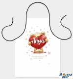 Vicces szakács kötény, anya, maci szívvel