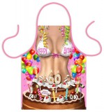 Vicces szakács kötény, Születésnapi tortás, nőknek, választható számmal