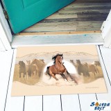 Vicces színes lábtörlő, Barna futó ló