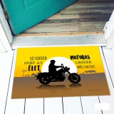 Vicces színes lábtörlő, Két keréken szép az élet, motoros