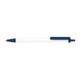 VICTORIA 0,7 mm nyomógombos kék-fehér tolltest kék golyóstoll (50 db)