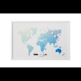 Victoria MM03450660 "Világtérkép" Üzenőtábla 60x40cm - Fehér felület fehér kerettel (MM03450660)