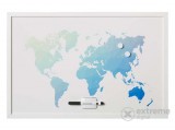 Victoria "Világtérkép" mágneses üzenőtábla, 60x40cm-es (fehér keret)