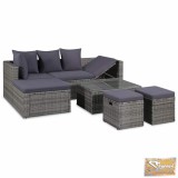 Vid 14 darabos polyrattan kerti ülőgarnitúra, szürke