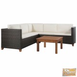 Vid 15 részes kerti polyrattan ülőgarnitúra, barna-fehér