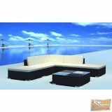 Vid 15 részes polyrattan kerti ülőgarnitúra, fekete