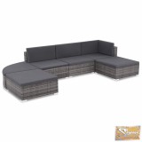 Vid 16 darabos kültéri polyrattan ülőgarnitúra, szürke