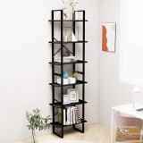 VID 2 db fekete forgácslap tárolópolc 60 x 30 x 210 cm