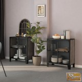 VID 2 db szürke fém és mdf tárolószekrény 72 x 36 x 82 cm