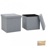 VID 2 db világosszürke összecsukható művászon tárolóülőke