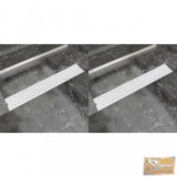 VID 2db lineáris rozsdamentes acél buborék zuhany lefolyó 730x140mm
