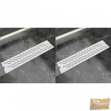 VID 2db lineáris rozsdamentes acél hullám zuhany lefolyó 530x140mm