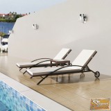 VID 3 darabos barna polyrattan napozóágy szett