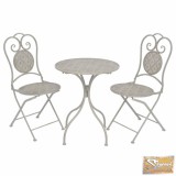 VID 3 darabos szürke acél bisztró szett