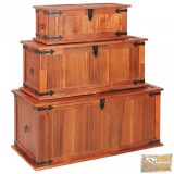 VID 3 db tömör akácfa tárolóláda