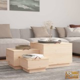 VID 3 db tömör fenyőfa tárolódoboz fedéllel