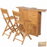 VID 3 részes kültéri tíkfa bárszett