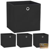 VID 4 db fekete, nem szőtt tárolódoboz 32 x 32 x 32 cm