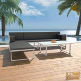 VID 4 részes fekete alumínium kerti ülőgarnitúra párnákkal