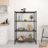 VID 4 szintes fekete tárolópolc 90 x 35 x 137 cm 200 kg