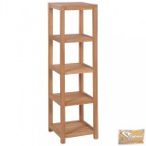 VID 4 szintes tömör tíkfa fürdőszobai tárolóállvány 42x42x165 cm