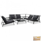 VID 5 részes sötétszürke alumínium kerti társalgószett párnákkal