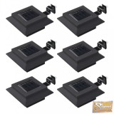 VID 6 db négyszögletes fekete kültéri napelemes led lámpa, 12 cm