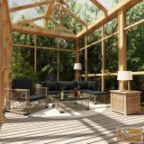 VID 6-részes szürke polyrattan kerti bútorszett párnákkal