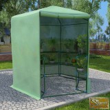 VID acél melegház polcokkal 227 x 223 cm