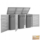 VID acél tároló három gurítható szemeteskukához 207 x 77,5 x 115 cm