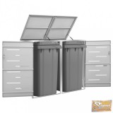 VID acéltároló két gurítható szemeteskukához 138 x 77,5 x 115,5 cm