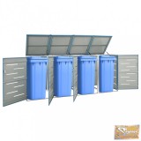 VID acéltároló négy gurítható szemeteskukához 276,5x77,5x115,5 cm