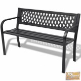 Vid akácfa és acél kerti pad fekete