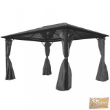 VID alumínium kerti pavilon antracitszürke függönnyel 400 x 300 cm