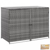 VID antracit polyrattan dupla tároló gurulós kukához 148x77x111 cm